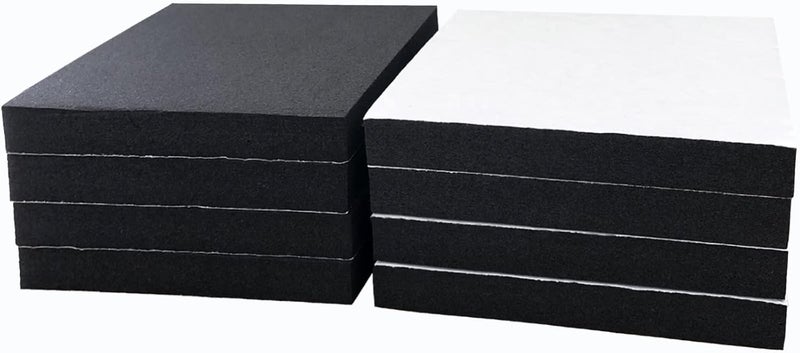 TYESMER 8 Pcs Foam Padding Sheet with Adhesive, Neoprene Rubber Adhesive Pads Closed Cell Foam Sheet for Insulation Soundproofing Anti-Slip Black (4" x 4" x 1/2", 8 Pcs) - Image 1