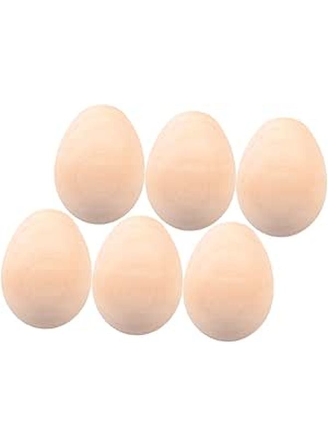 DIY Unpainted Wooden Easter Eggs 6Pcs for Hand Painting Crafts and Creative Holiday Fun - Image 1