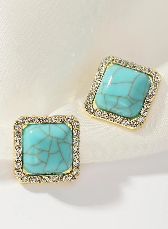 تايك تو Embellished Square Stud Earrings