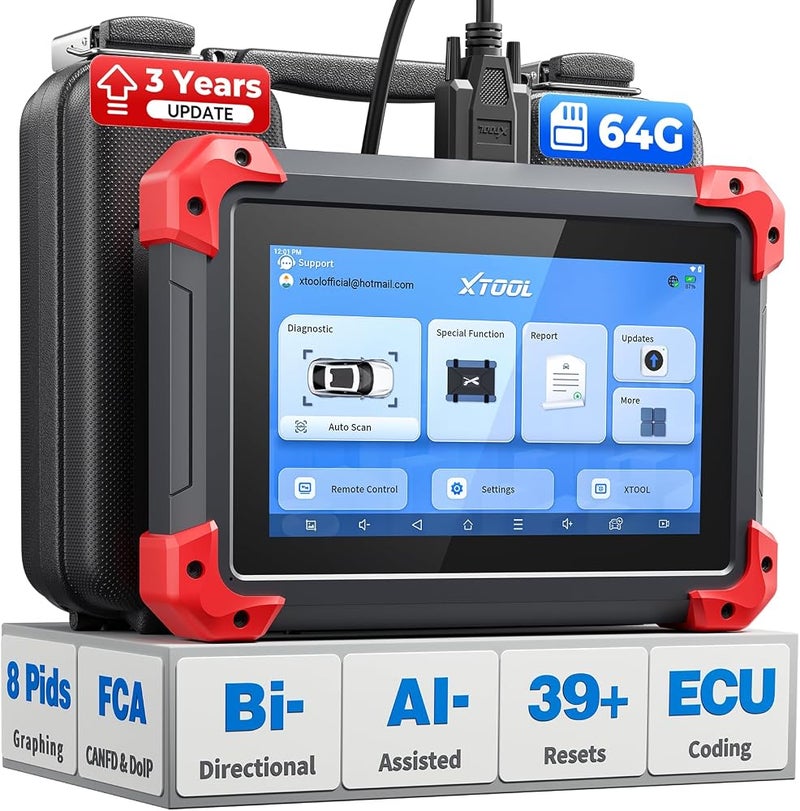 XTOOL D7 Bidirectional OBD2 Scanner: 2025 Scan Tool with ECU Coding, All System Car Scanner Diagnostic Tool, 36+ Resets, Injector Coding, Throttle Relearn, Crank Sensor Relearn, FCA, CANFD & DoIP - Image 1