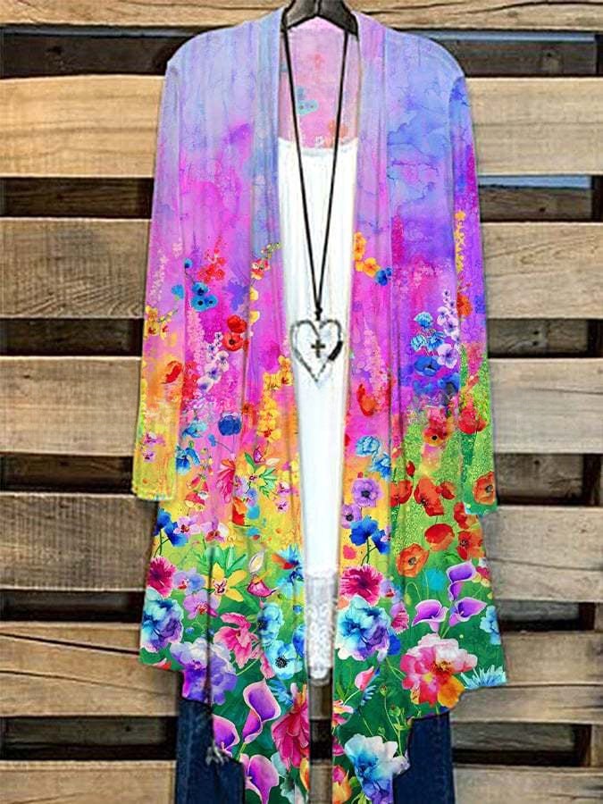 Cross-Border Supply Women's Large Size T-Shirt Shirt Printed Holiday Long-Sleeved Open Frontline Regular Village Summer T-Shirt Shirt - Image 4