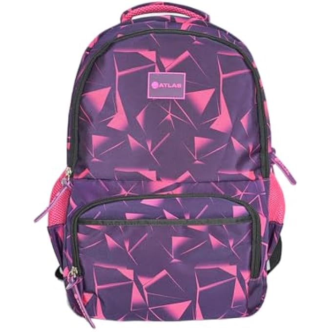 ATLAS Girls Backpack 18 Inch Size Purple Abstract - Image 1