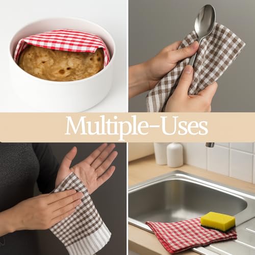 Linensutra Kitchen Cotton Napkins|Cloth|Towel| for Multipurpse use Size 16 x 16 Inches, Gingham Pattern, Multicolour (Pack of 8) - Image 2