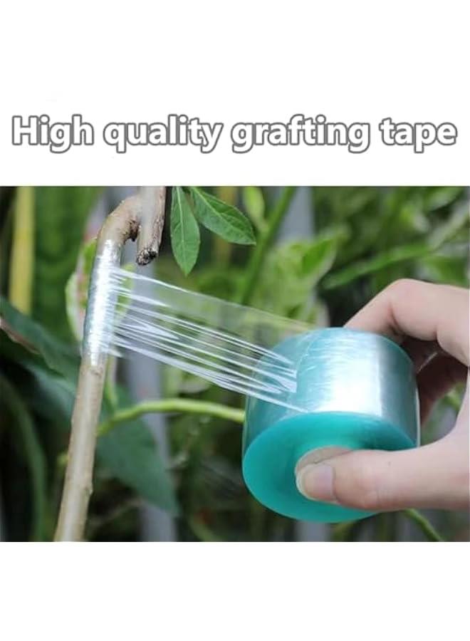 هوكور شريط تطعيم الحديقة من بورتالوف، 4 أشرطة إصلاح النباتات، حاجز الرطوبة، غشاء شفاف قابل للتمدد من بلاستيك PVC للفاكهة والزهور والأشجار والنباتات، شريط برعم للحضانة، أخضر، 5 سم × 110 متر - Image 2