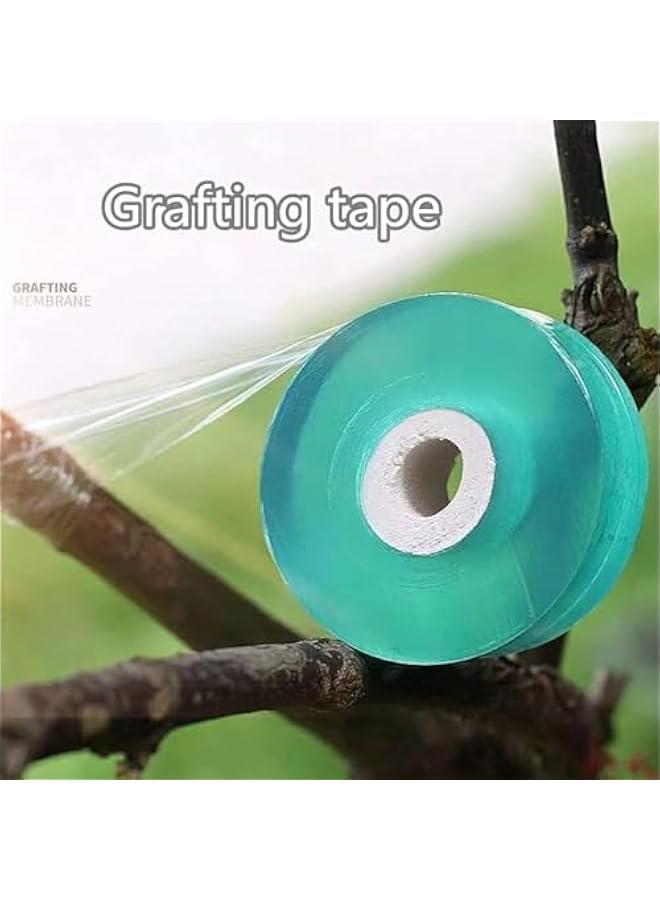 هوكور شريط تطعيم الحديقة من بورتالوف، 4 أشرطة إصلاح النباتات، حاجز الرطوبة، غشاء شفاف قابل للتمدد من بلاستيك PVC للفاكهة والزهور والأشجار والنباتات، شريط برعم للحضانة، أخضر، 5 سم × 110 متر - Image 4