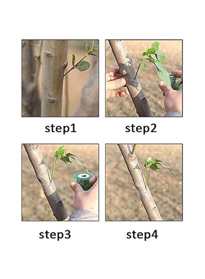 هوكور شريط تطعيم الحديقة من بورتالوف، 4 أشرطة إصلاح النباتات، حاجز الرطوبة، غشاء شفاف قابل للتمدد من بلاستيك PVC للفاكهة والزهور والأشجار والنباتات، شريط برعم للحضانة، أخضر، 5 سم × 110 متر - Image 5
