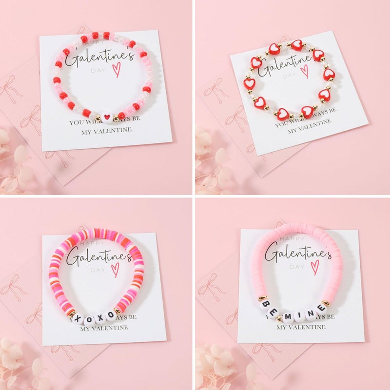 AULSIEY Galentines Day Gifts Friendship Bracelets for Women Teens,Valentines Day Gifts for Her,Galentines Day Party Favors for Friends, Best Friend Bracelets Heart Wish Bracelets Gifts for Sister Bestie - Image 5