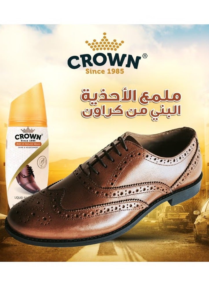Crown Shoe Polisher Liquid Brown-75Ml - Image 2