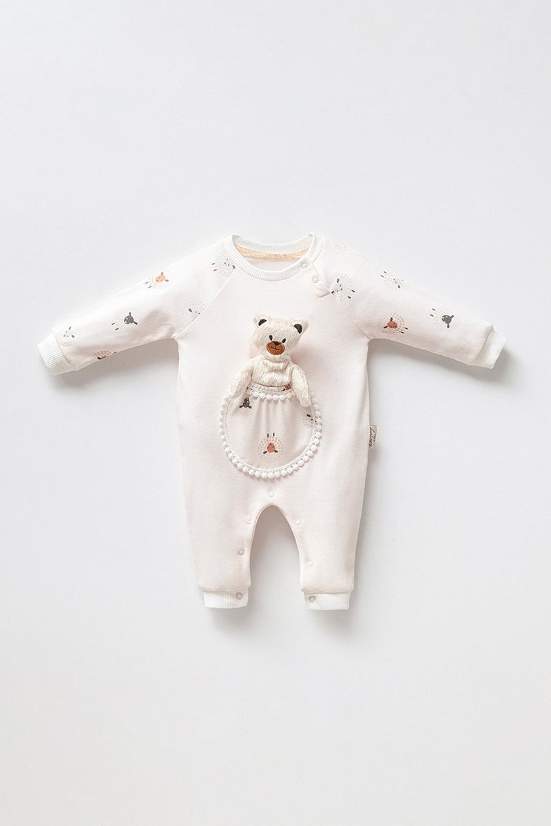 Modam Bebek Modam Baby Sleeping Companion Organic Printed Unisex Baby Jumpsuit