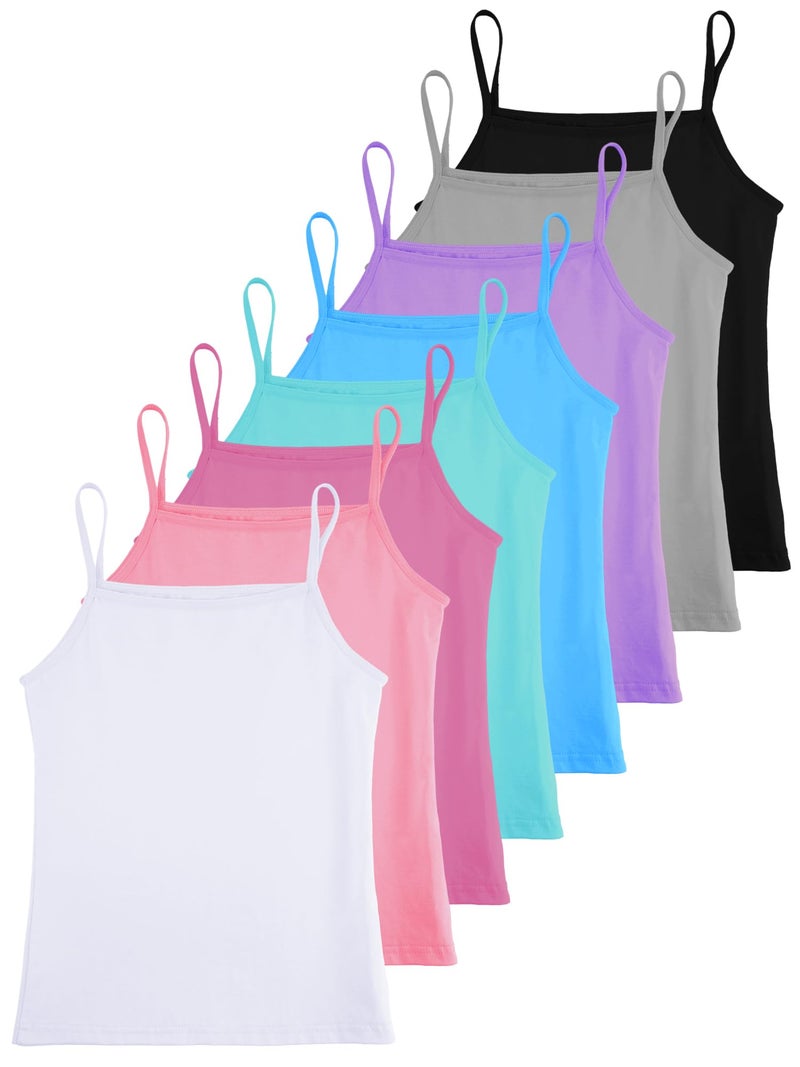 Geyoga 68 Pcs Girls Tank Top Sleeveless Racer Back Top Camisole Cami Undershirts78 YearsVivid Colors8 Pack - Image 2