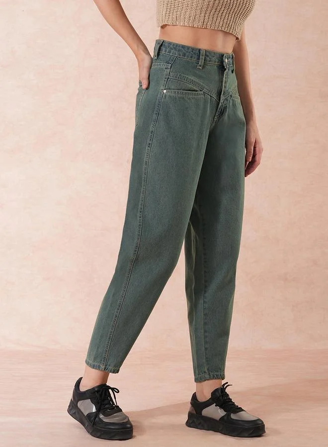 globus Globus High-Rise Barrel Fit Ankle Length Jeans