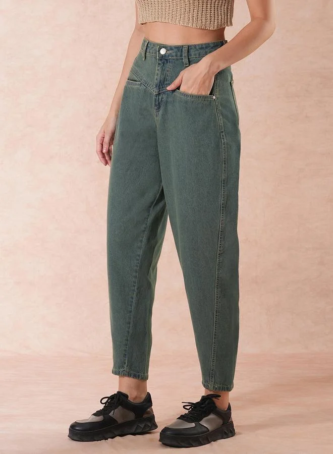 globus Globus High-Rise Barrel Fit Ankle Length Jeans
