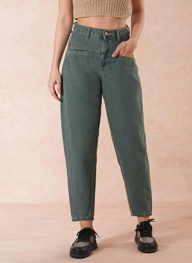 globus Globus High-Rise Barrel Fit Ankle Length Jeans