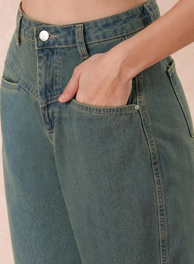 globus Globus High-Rise Barrel Fit Ankle Length Jeans
