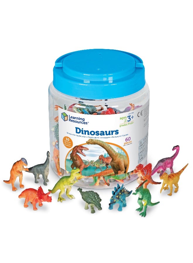 ليرننج ريسورسز موارد التعلم - عدادات الديناصورات، مجموعة من 60 شخصية واقعية للعد والفرز واللعب الخيالي، للأعمار من 3 سنوات فما فوق - Image 1
