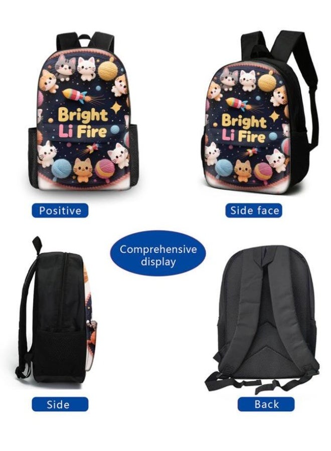 Bright Li Fire Cartoon bag three-piece set, easy to deal with various occasions (available for students, children, friends on outings, mountain climbing, schooling, etc.) | Shoulders + handbags + stationery bags | Back to school season/festival gifts - 78 - Image 3
