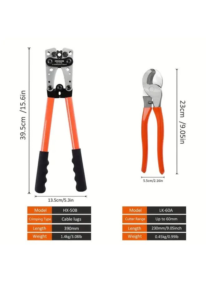 HX 50B Manual Cold Press Terminal Pliers For Bare Cable Crimping Copper Aluminum - Image 4