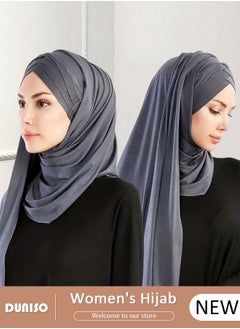 DUNISO Women's Hijab, Muslim Shawl Head Scarf,Premium Breathable Mercerized Cotton Hijab, Pure Color Half-body Cover Hijab,Girls and Women Ideal Soft Lightweight Headscarf  - Image 1