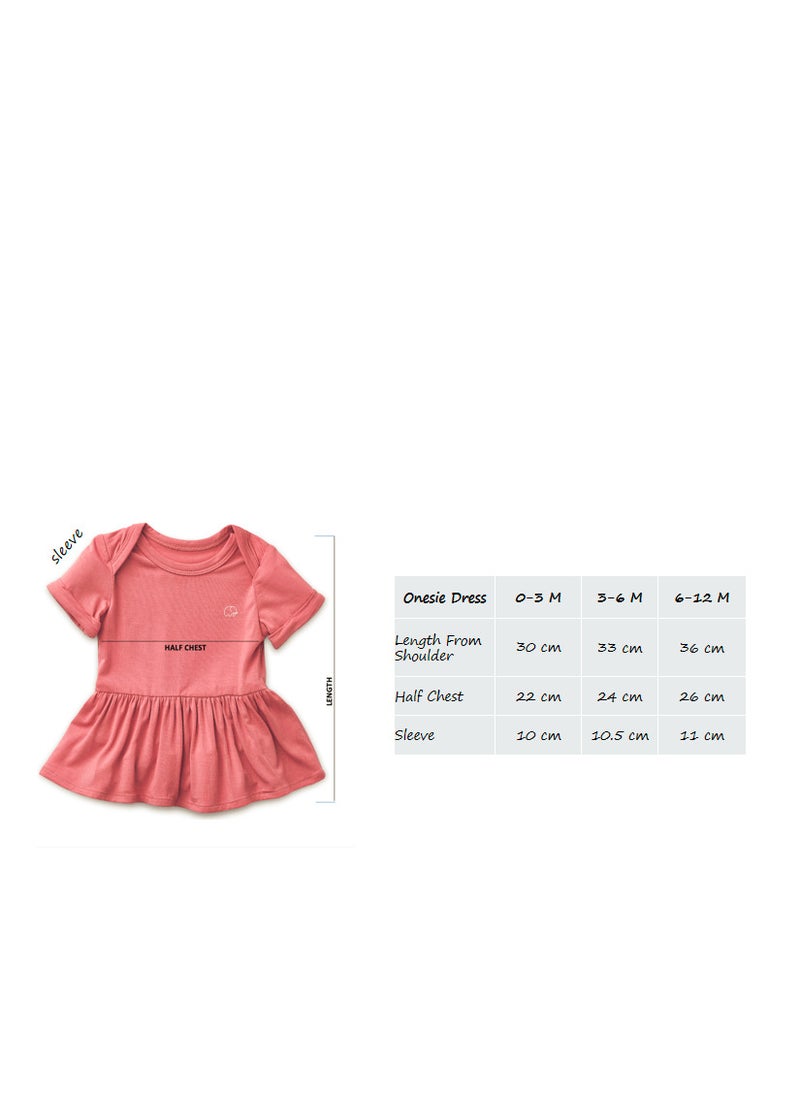 Anvi Baby Organic Bamboo Spandex Onesie Dress- Gift Set Girls- Mocha/Sage/White  - Image 3