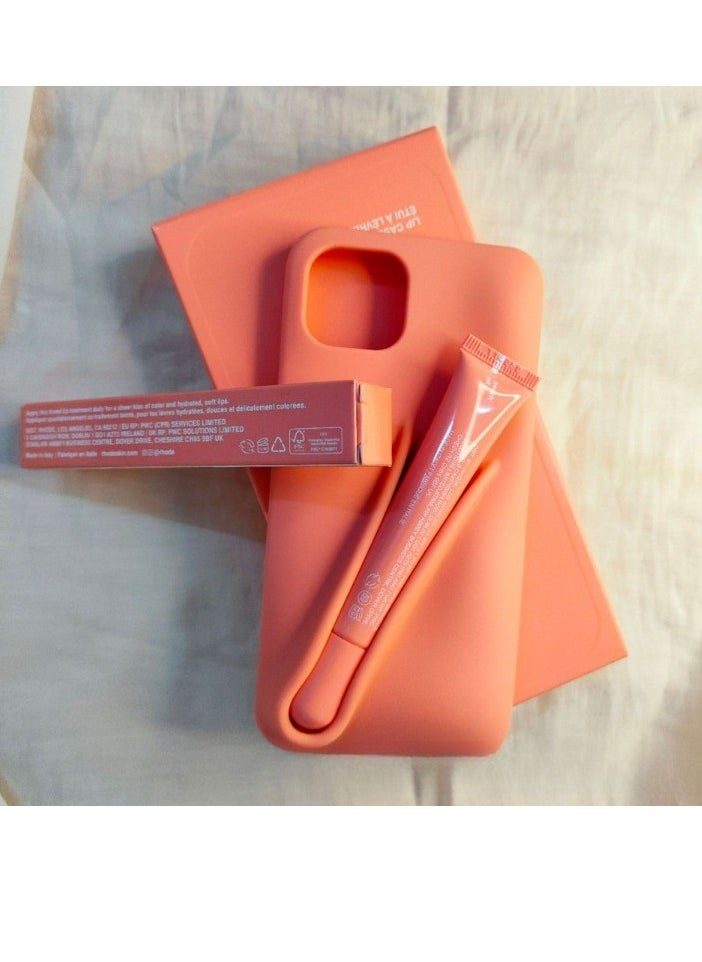 rhode - Simple Lip Support Adhesive Iphone Mobile Phone Case, Mobile Phone Lip Gloss Rubber Case, Moisturizing Lipstick Lip Support(Peach pit) - Image 1