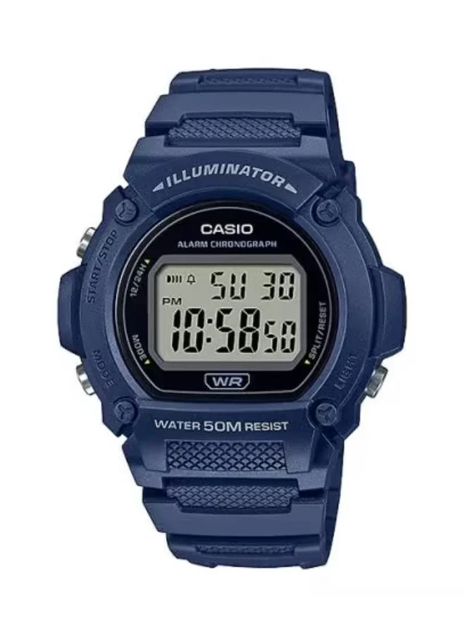 كاسيو Men's Digital Display Watch With Blue Resin Strap - W-219H-2AVDF