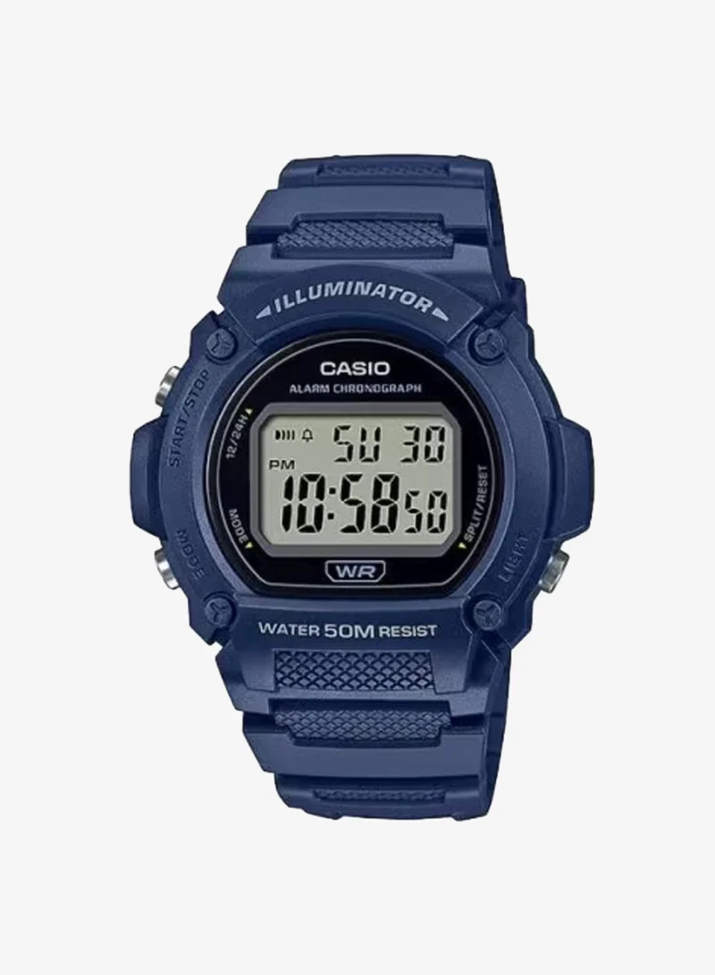 CASIO Men's Digital Display Watch With Blue Resin Strap - W-219H-2AVDF