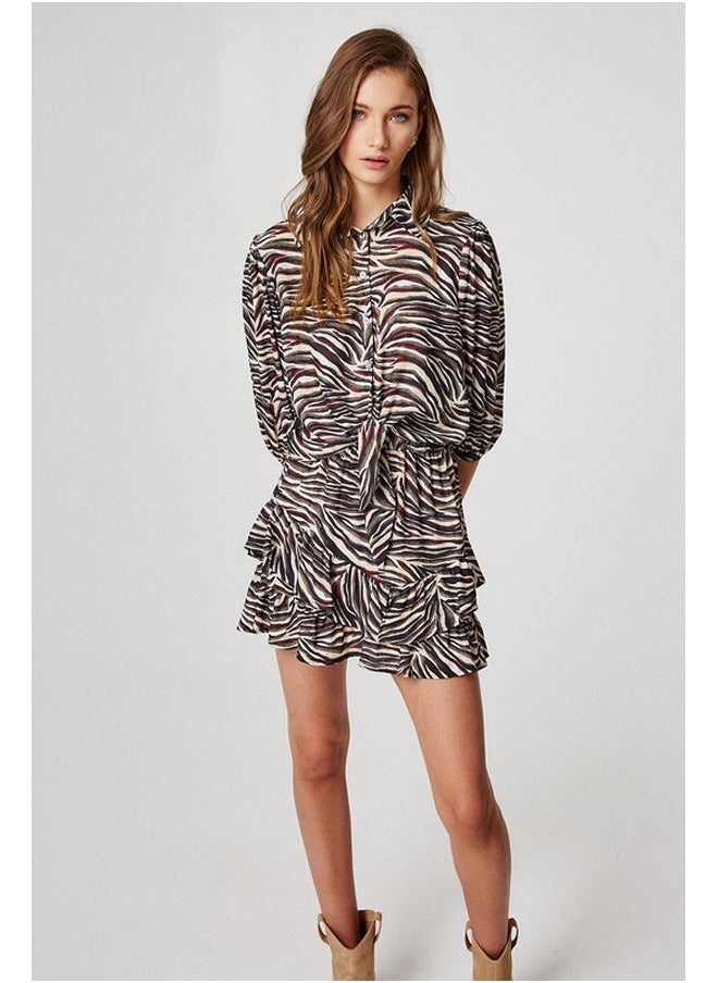 BSB - Zebra printed shirt with front knot closure - Image 1