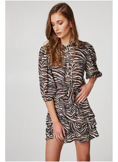 Zebra printed shirt with front knot closure
