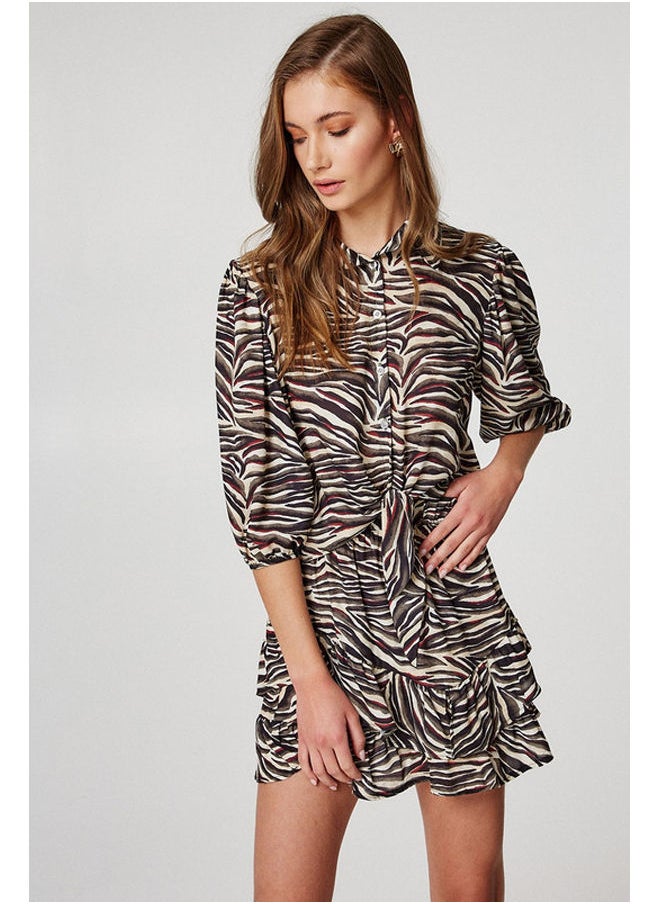BSB - Zebra printed shirt with front knot closure - Image 1