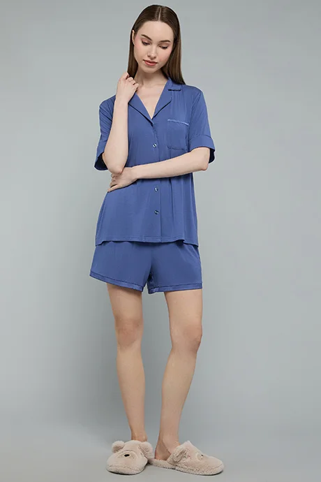 أر أند بي Solid Shorty Pyjama Set