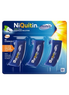 NiQuitin NiQuitin Minis Mint 4 mg Lozenges - Effective Smoking Craving Relief - Practical Pocket-Sized Container - Relieve Sudden Cravings - Reduce and Quit Smoking Aid, 60 Mini Lozenges  - Image 1