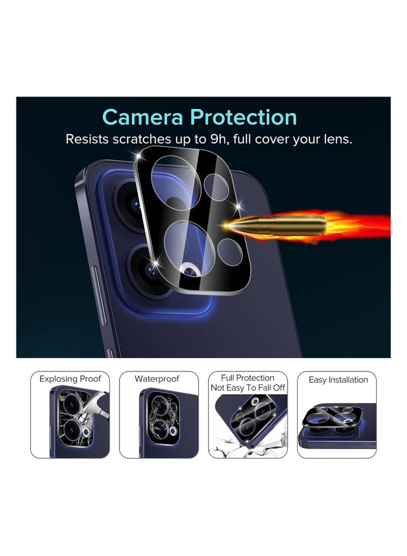OPPO Reno 13 Camera Lens Protector Tempered Glass Screen Protector HD [Full Coverage][Anti-Scratch] Drop Protection Ultra Clear/Thin Lens Case - Black - Image 2