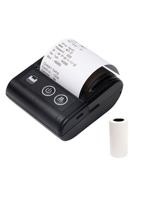 Portable Mini Thermal Receipt Printer USB & BT Connection 2 inches 57mm Wireless Printer High Speed with 1 Roll Paper Inside Compatible with iOS Android Windows for Restaurant Sales Retail Shop