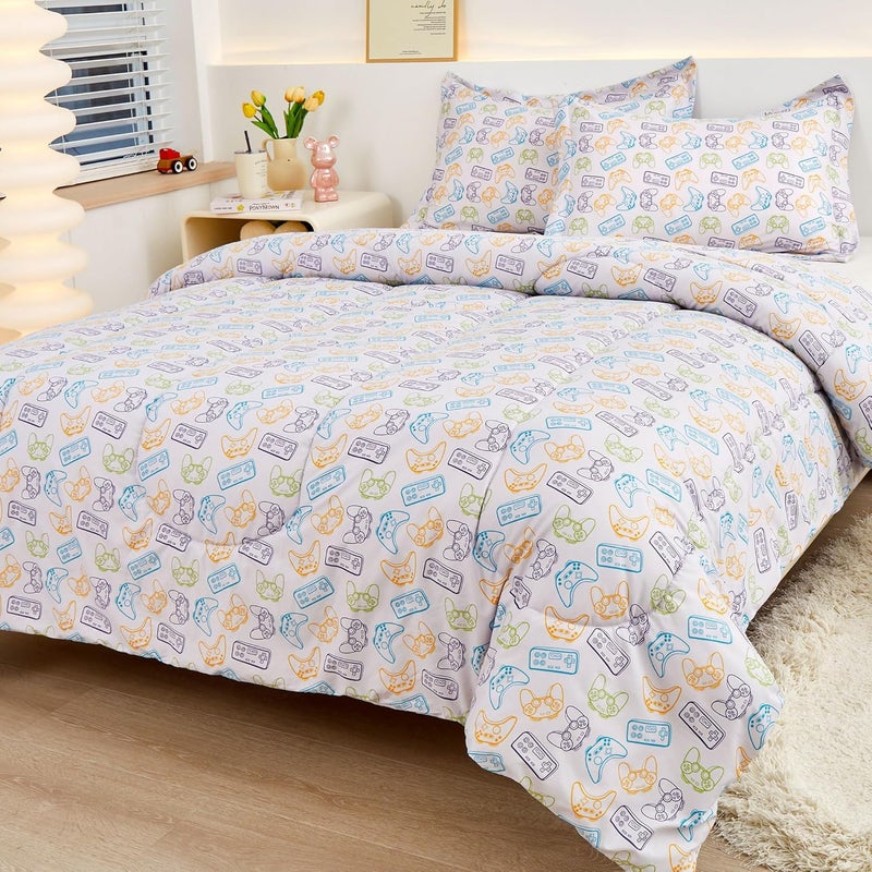Viviland Kids Twin Bedding Sets for Boys, Soft Microfiber Twin Comforter Sets, Grey Game - Image 3