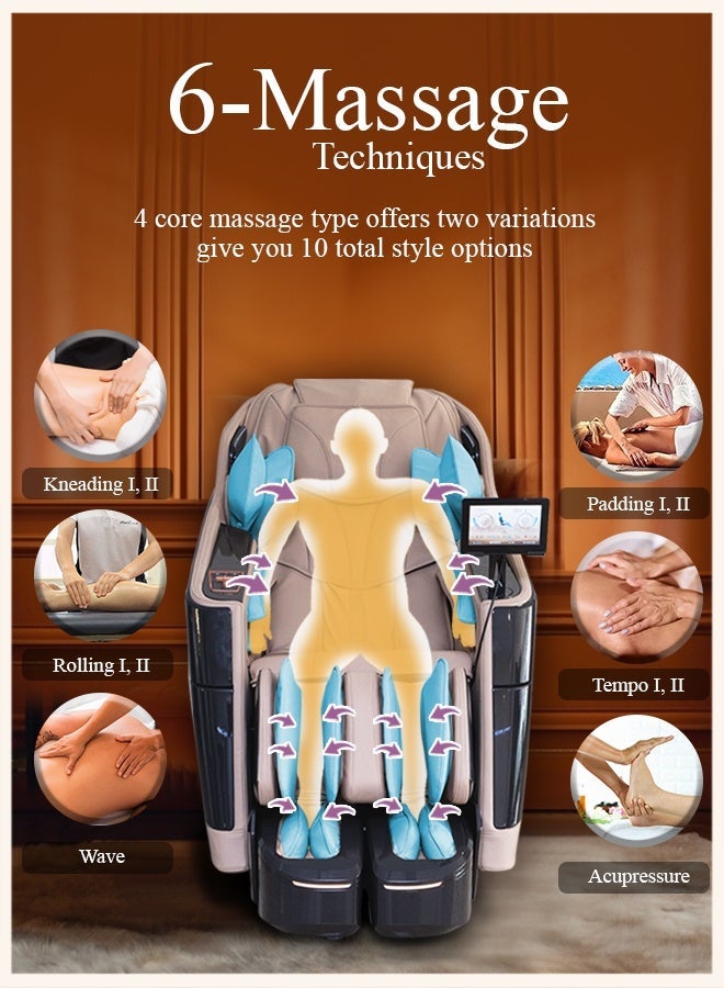 Zero Beyond Wellness Zero Healthcare ARISTO Smart Full Body Massage Chair – Zero Gravity Recliner, Thai Stretch, Foot Rollers, Arm & Calf Airbags, Heat Therapy, Voice Control, Bluetooth – Premium Massage Chair - Image 2