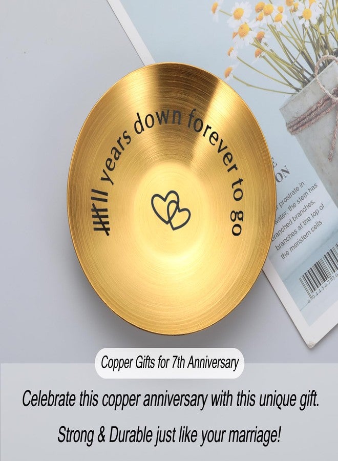 Perleddom 7 Year Copper Anniversary Birthday Gifts,7th Anniversary Gif for Him Her,Copper Gifts for 7th Anniversary,7 Year Anniversary Gif for Him,Ring Holder Dish Jewelry Tray,Anniversary Ring Dish for Women - Image 4