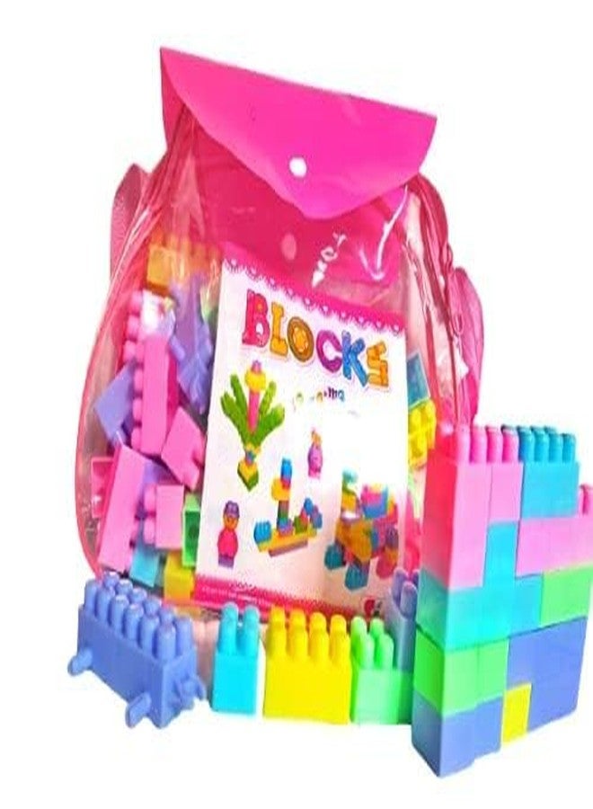 ARIZON ENTERPRISE ARIZON Shape Growing Minds with Best Baby Gift Building Blocks: Creative Learning Educational Toy Set - 125+ Pieces (Premium Pink Bag Packing) - Image 3