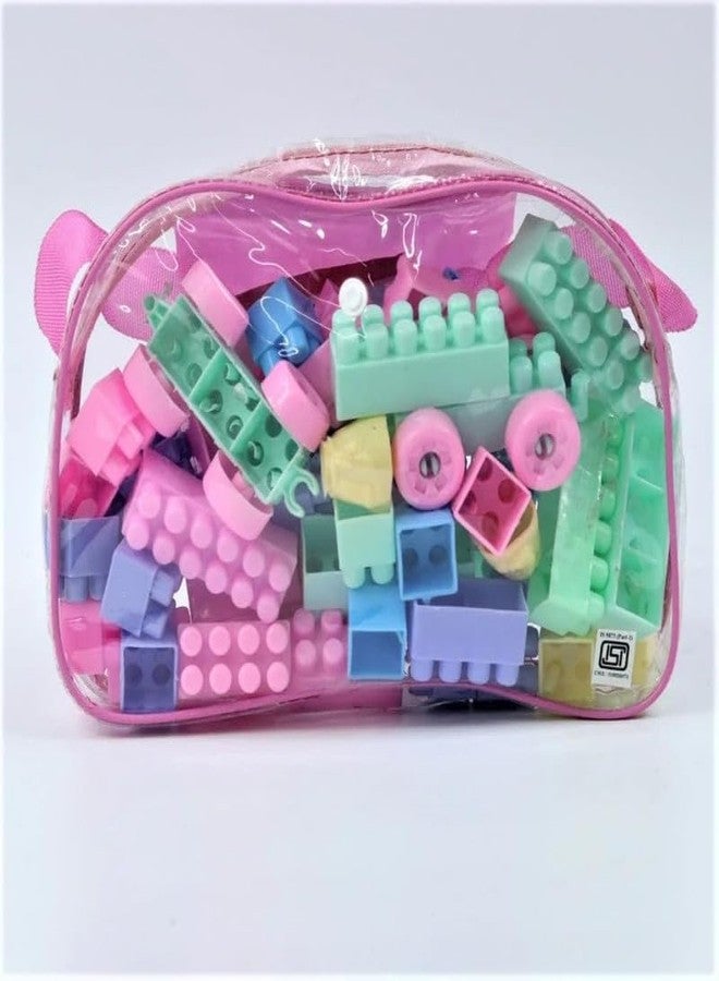 ARIZON ENTERPRISE ARIZON Shape Growing Minds with Best Baby Gift Building Blocks: Creative Learning Educational Toy Set - 125+ Pieces (Premium Pink Bag Packing) - Image 4