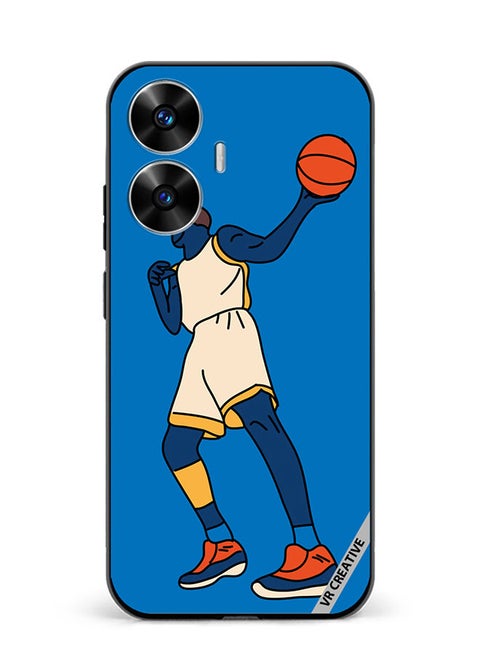 Protective Case Cover For Realme C55 Basketball Player In Action With Ball Design Multicolour