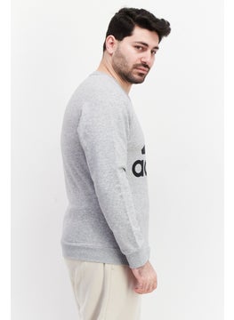 Adidas Men Sportswear Fit Long Sleeves Outdoor Sweatshirt, Grey  - Image 3