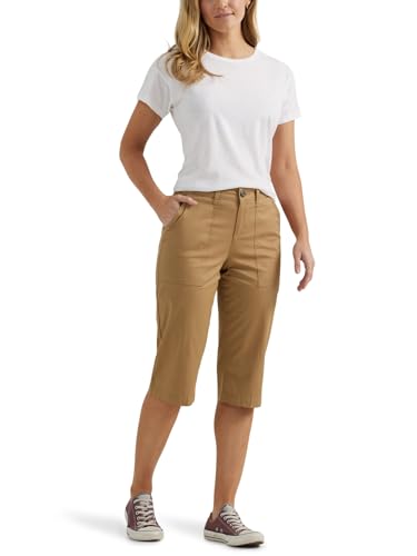 Lee Women's Ultra Lux Comfort with Flex-to-Go Utility Skimmer Capri Pant Settler Tan 14 - Image 2