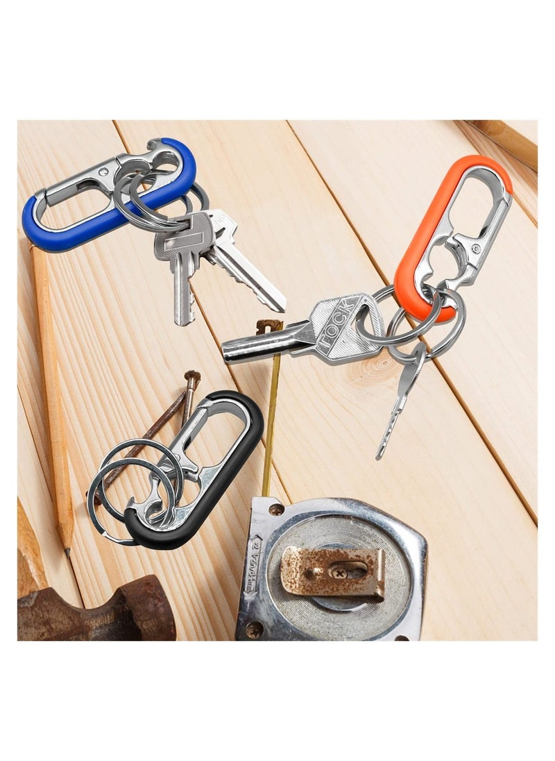 3PCS Men's Car Keychains, Anti-Loss Heavy Duty Metal Key Ring with Double Keyrings, Bottle Opener Keychain, Personalized Waistband Car Keychain for Men and Women - Image 4