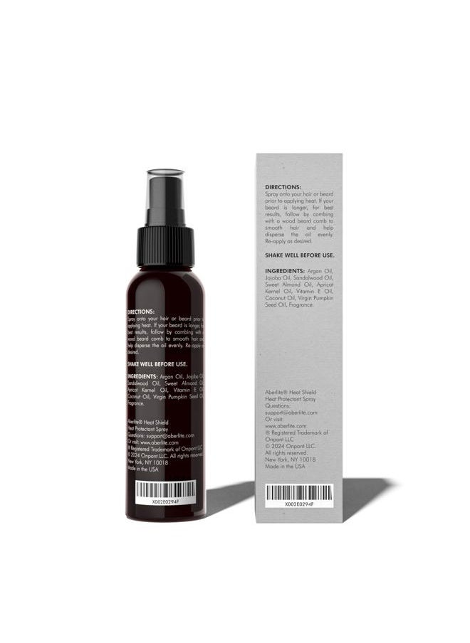 Aberlite - Heat Shield Heat Protectant Spray, 4oz - Argan Oil Scent, Moisturizes, Softens and Protects Hair from Heat Damage, Made with 100% Natural Ingredients, Ideal for Men and Women - Image 1