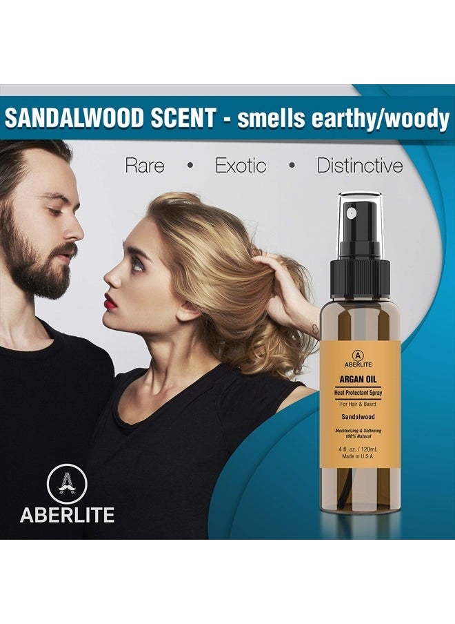 Aberlite - Heat Shield Heat Protectant Spray, 4oz - Argan Oil Scent, Moisturizes, Softens and Protects Hair from Heat Damage, Made with 100% Natural Ingredients, Ideal for Men and Women - Image 1