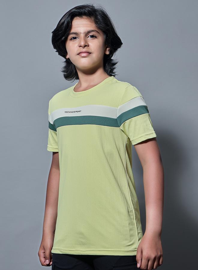 تكنوسبورت تيشيرت تكنوسبورت للأولاد بياقة دائرية وألواح متباينة - Image 3