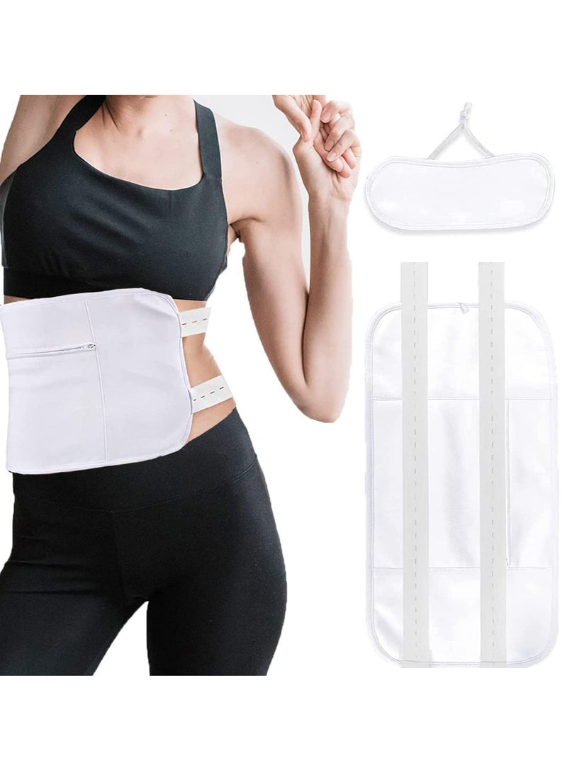 2 Pack Castor Oil Pack Wrap Reusable Organic Castor Oil Packs for Liver Detox Castor Oil Packs for Liver Detox with Adjustable Elastic Strap Flannel Cotton Machine Washable Anti Oil Leak - Image 1