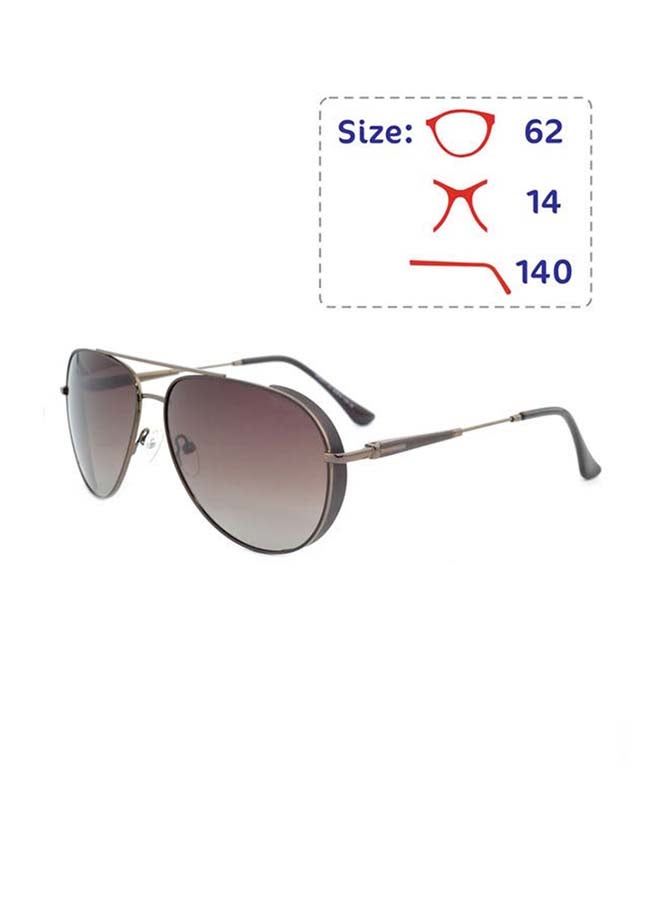 PROOCHI Men Full Rim Polarized Pilot Shape UV Protection Sunglasses - Lens Size: 62 mm - Brown - Image 1