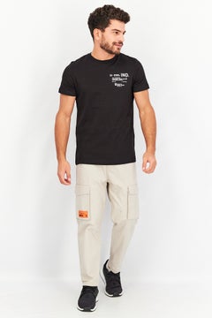 DIESEL Men Crew Neck Short Sleeve Graphic Print T-Shirt, Black  - Image 3