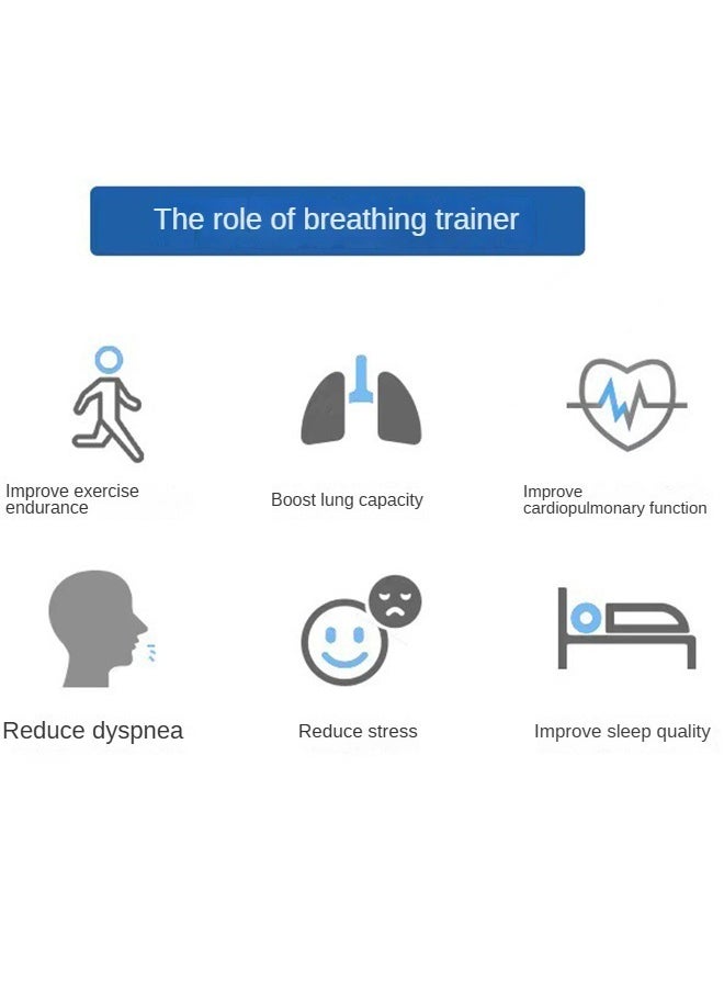 Portable Lung Dilater Trainer,Breathing Trainer, Lung Respirator Silicone Mouthpiece Training Equipment