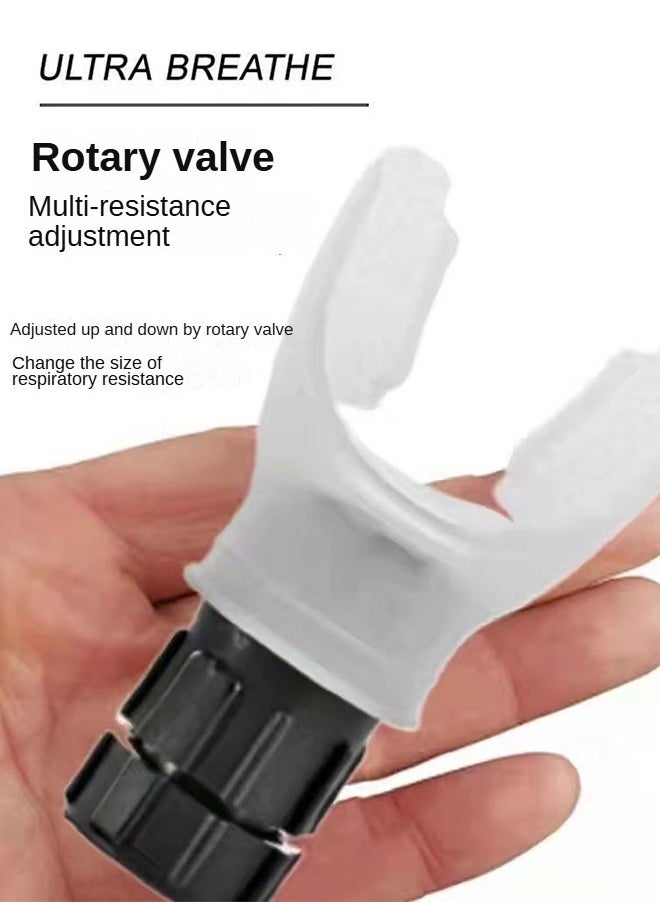 Portable Lung Dilater Trainer,Breathing Trainer, Lung Respirator Silicone Mouthpiece Training Equipment